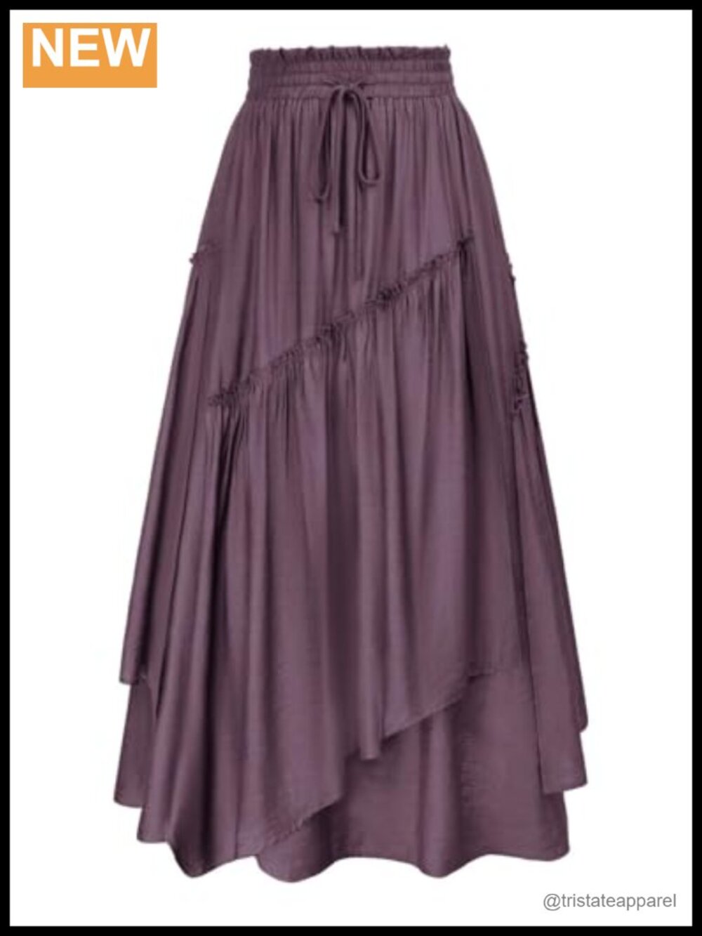Renaissance Flowy Tiered Maxi Skirt Viscose Polyamide A-Line